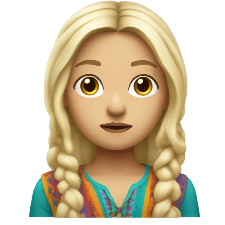 cute blonde hippie giving someone a very dirty look with disgust emoji