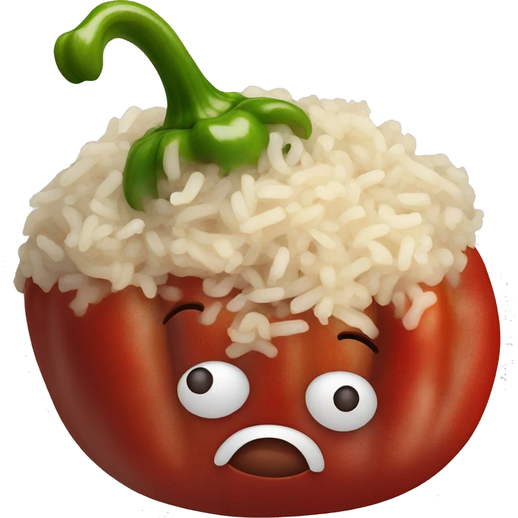 cooked pepper stuffed with minced meat and rice emoji