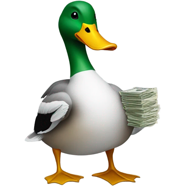 Duck with money  emoji