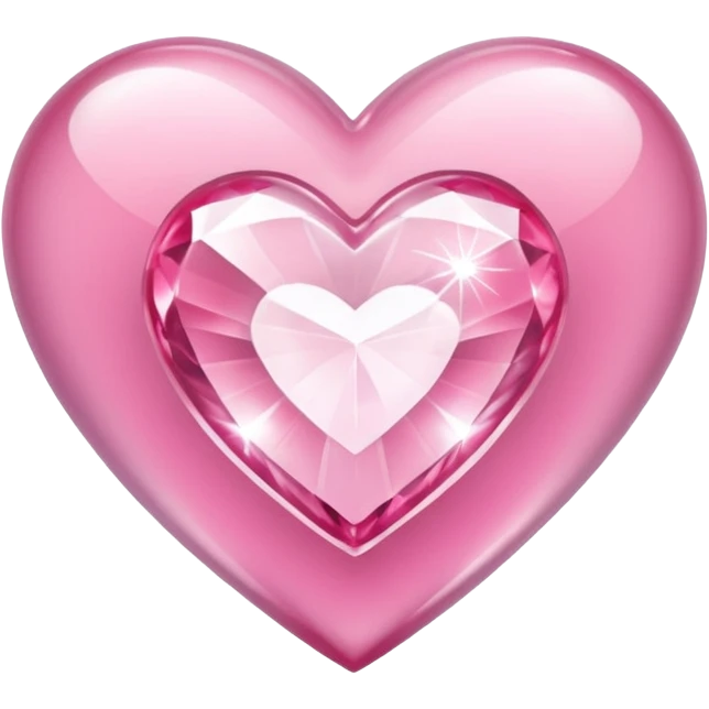 diamond heart with one mini pink heart inside of it  emoji