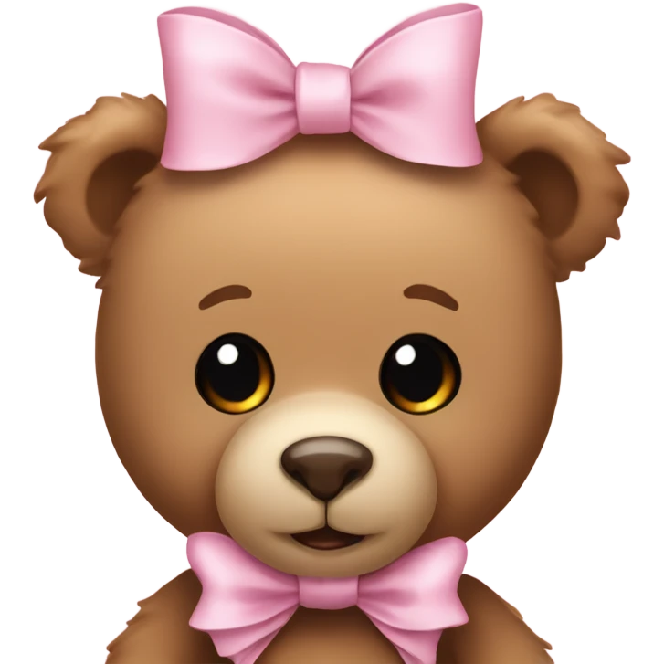 Teddy bear with light pink bow  emoji