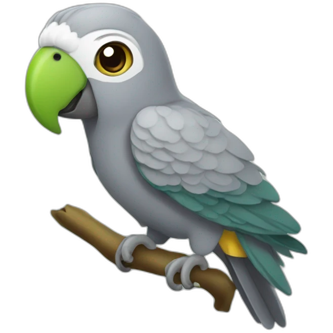 Gray parrot pistachio emoji