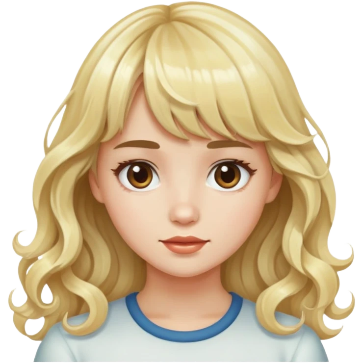 Wavy girl with bangs, girl with blonde streaks, and white skinned girl emoji