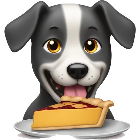 Dog eating pie emoji
