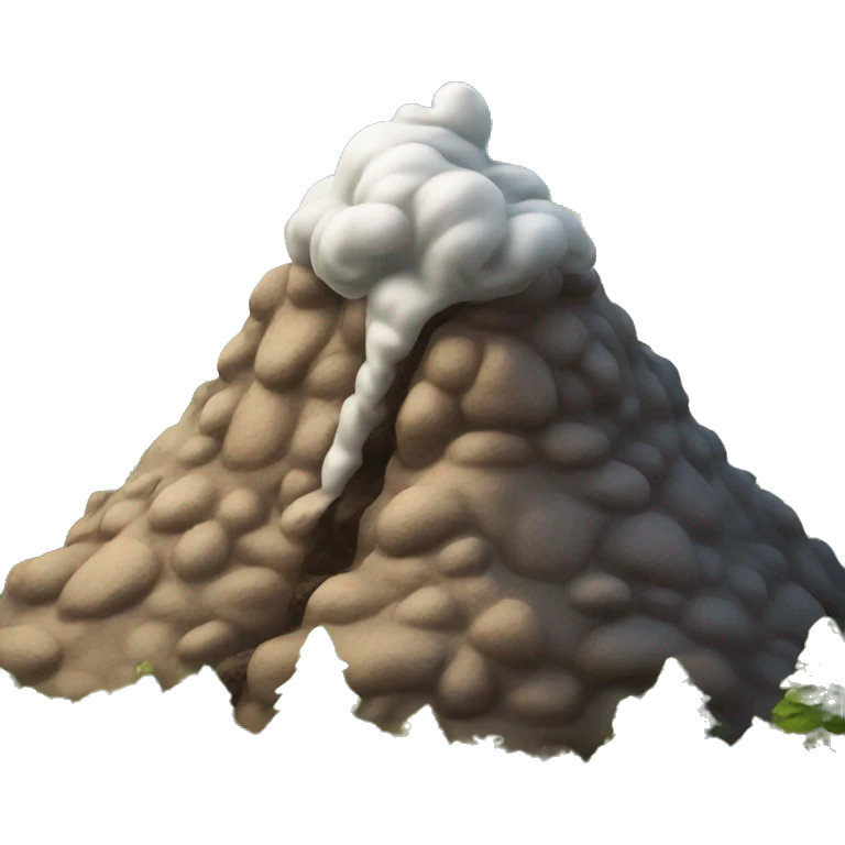 a poop on a mountain hill emoji