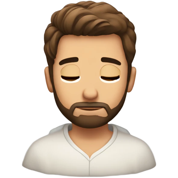 Handsome man with brown hairs and 3 days beard as he is praying emoji