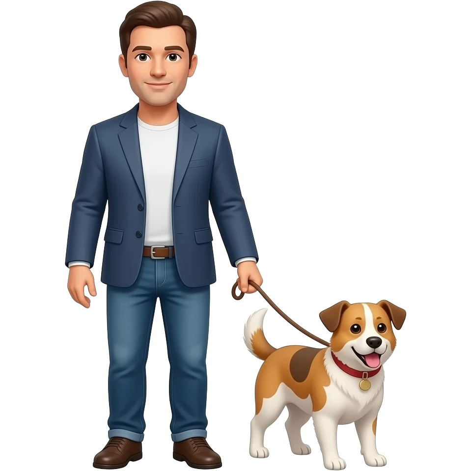 A men walking this dog emoji