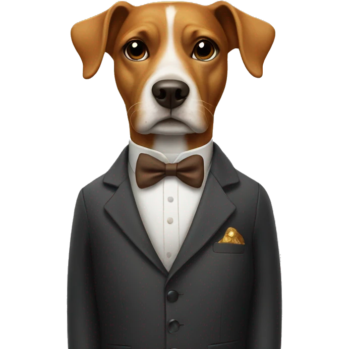 dog with suit and cigar emoji