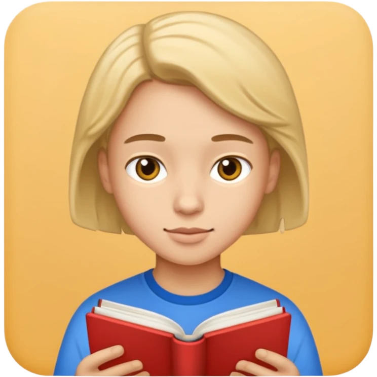 Student reading emoji