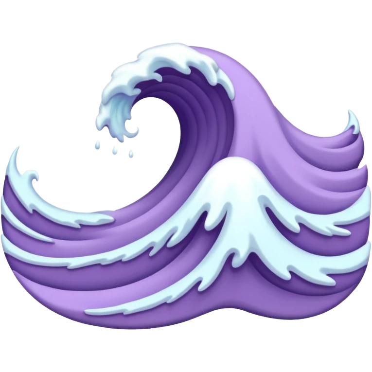 Realistic Pastel purple sea wave emoji