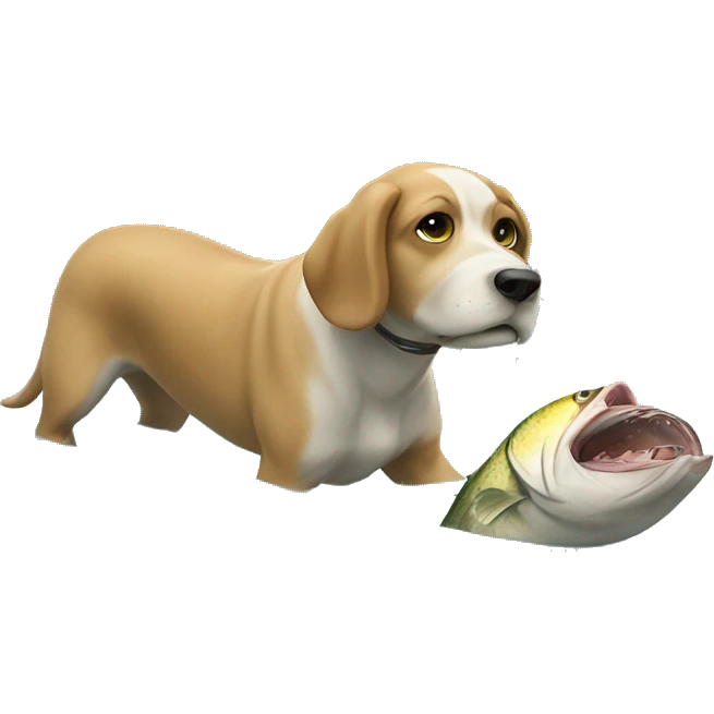 chien qui mange une pêche  emoji