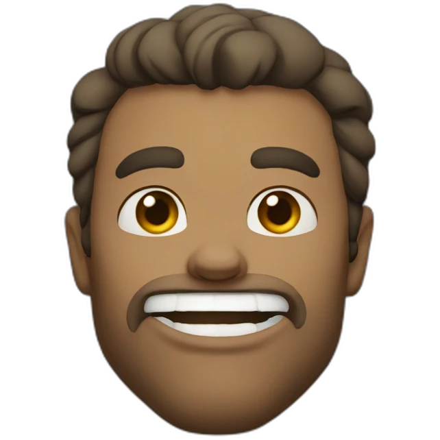gigachad with broad jaw muscular face emoji