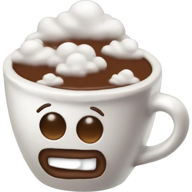 Chocolate caliente con nubes emoji