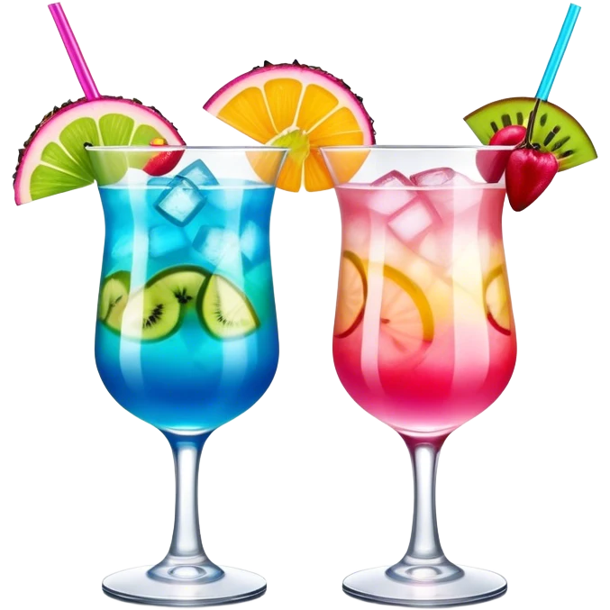 Two fancy tropical cocktails clinking emoji