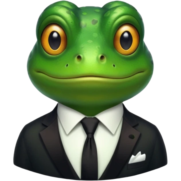 frog with tie emoji