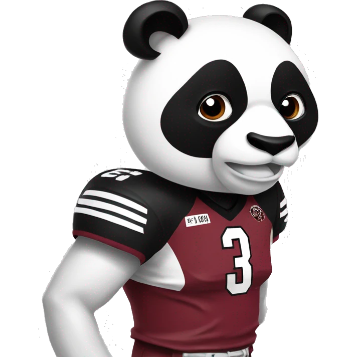 A panda wearing a University of South Carolina Gamecock football jersey.  emoji
