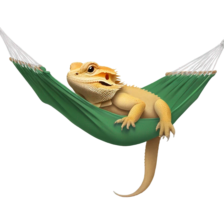 Bearded dragon in a hammock emoji