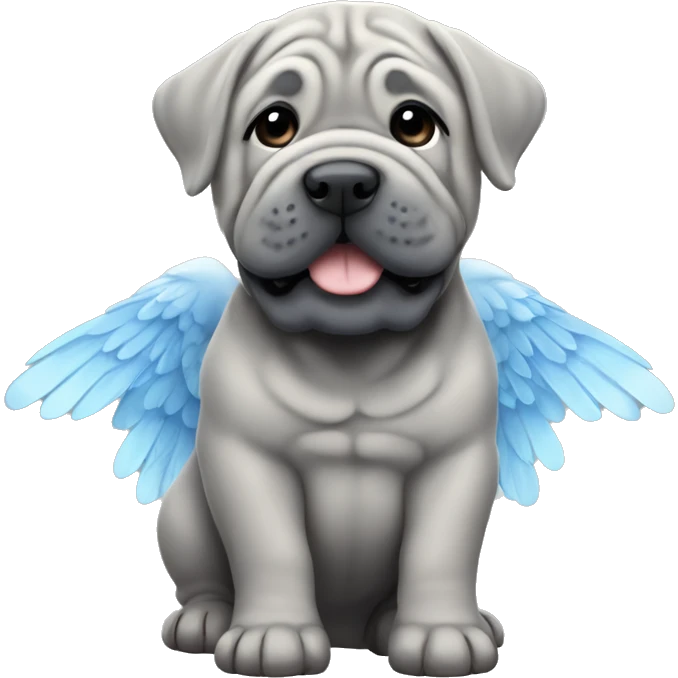 Blue shar Pei with angel wings emoji