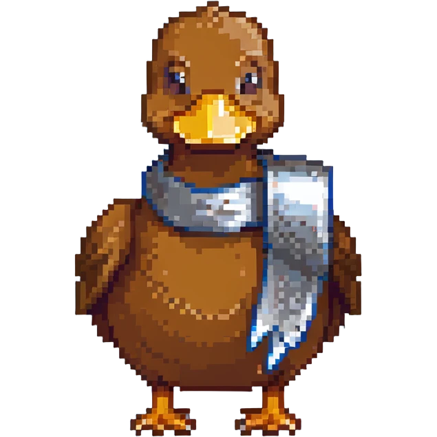 brown duck holding silver duct tape emoji