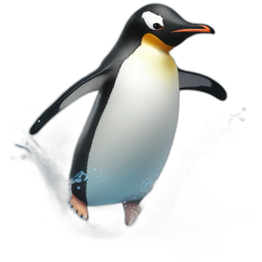 penguin splashing into water emoji