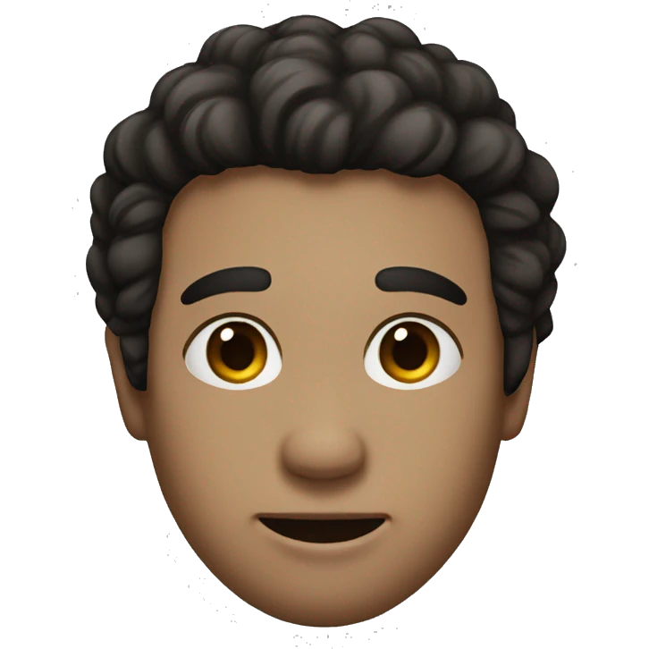 emoji of a guy with dark eyes but not black, dark hair blown not slick and not afro, a black dot on his cheek emoji
