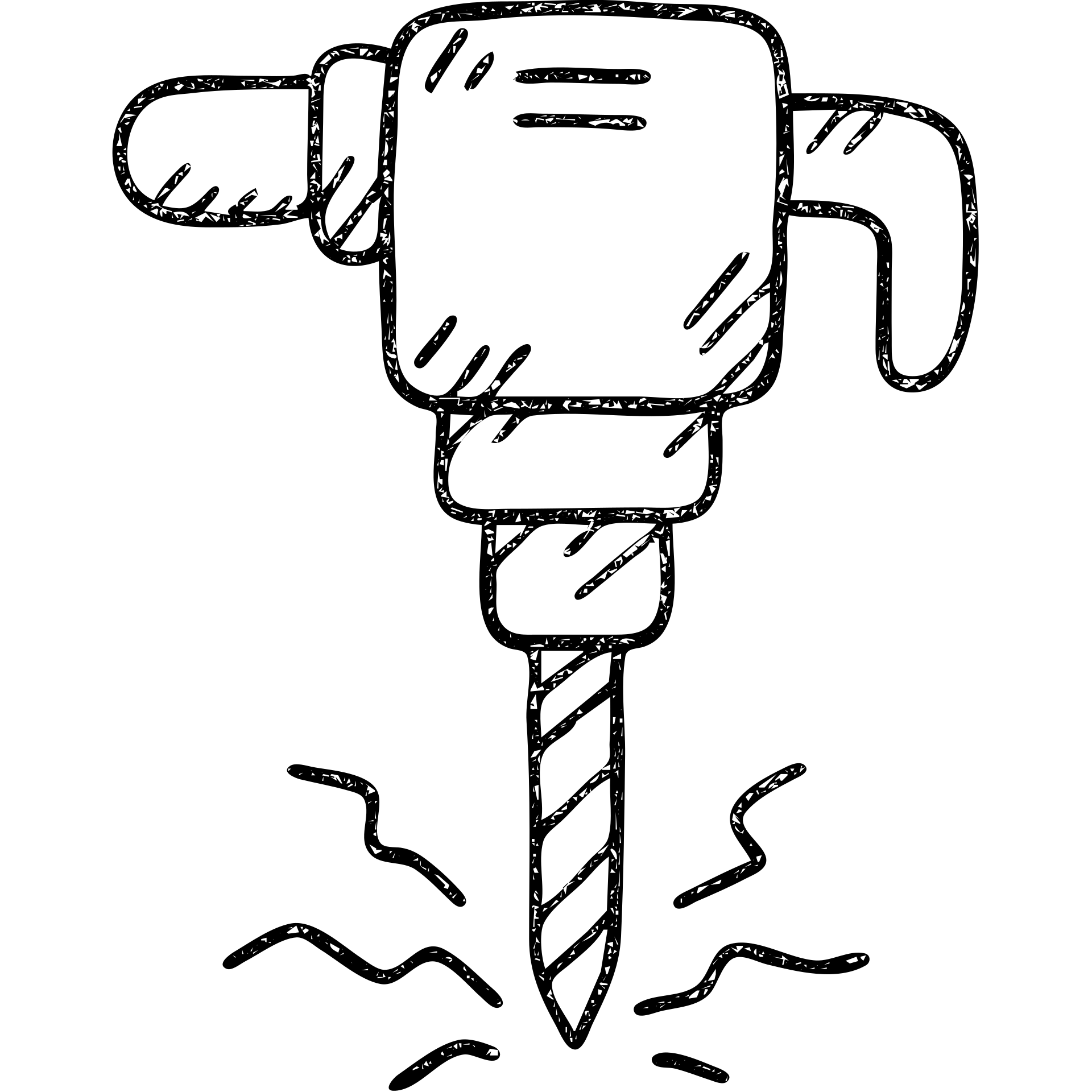 hand-drawn outlined mining drill icon emoji
