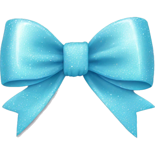 Light Blue bow with sparkles emoji