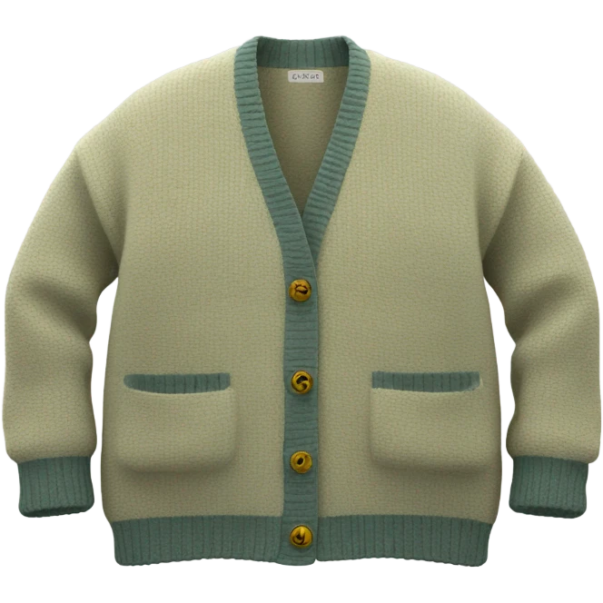 Sage oversize wool open short cardigan, isolated emoji