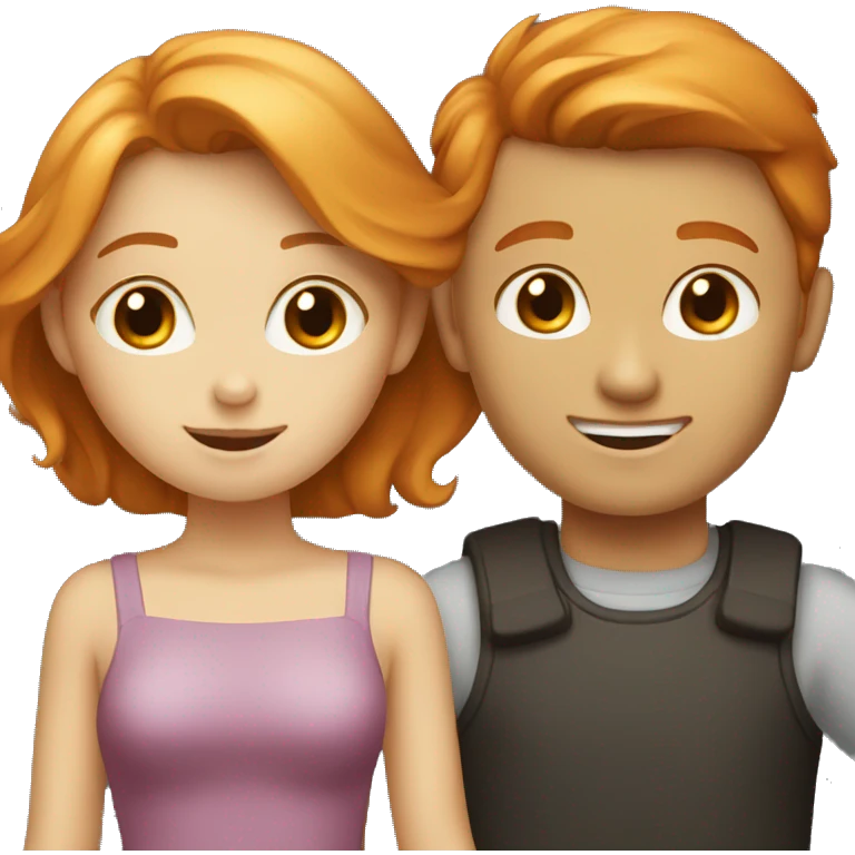 Redhead Girl and blondhead Boy  emoji