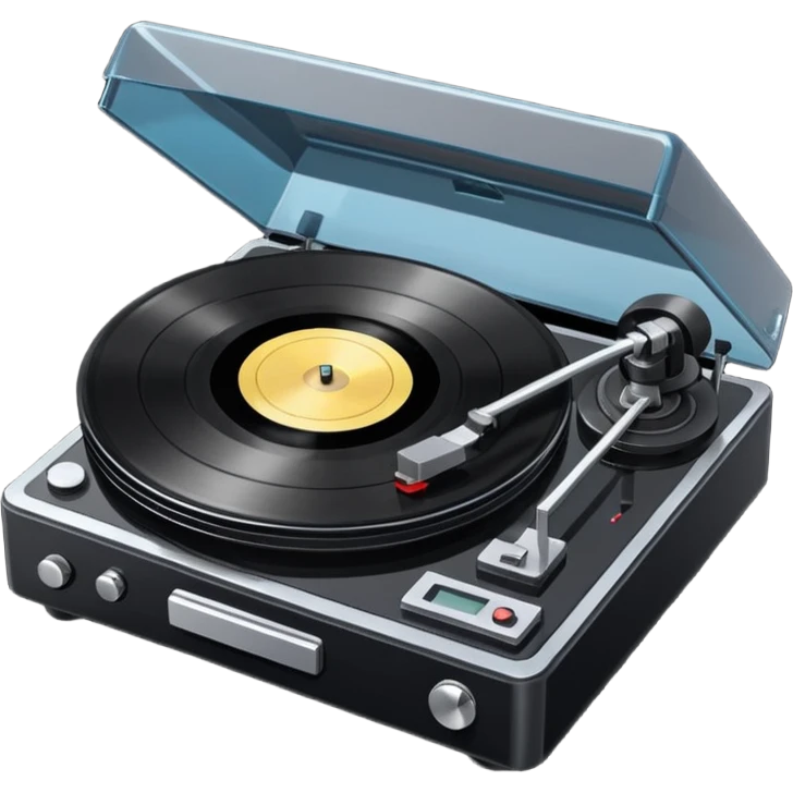A hi-fi record player spinning emoji