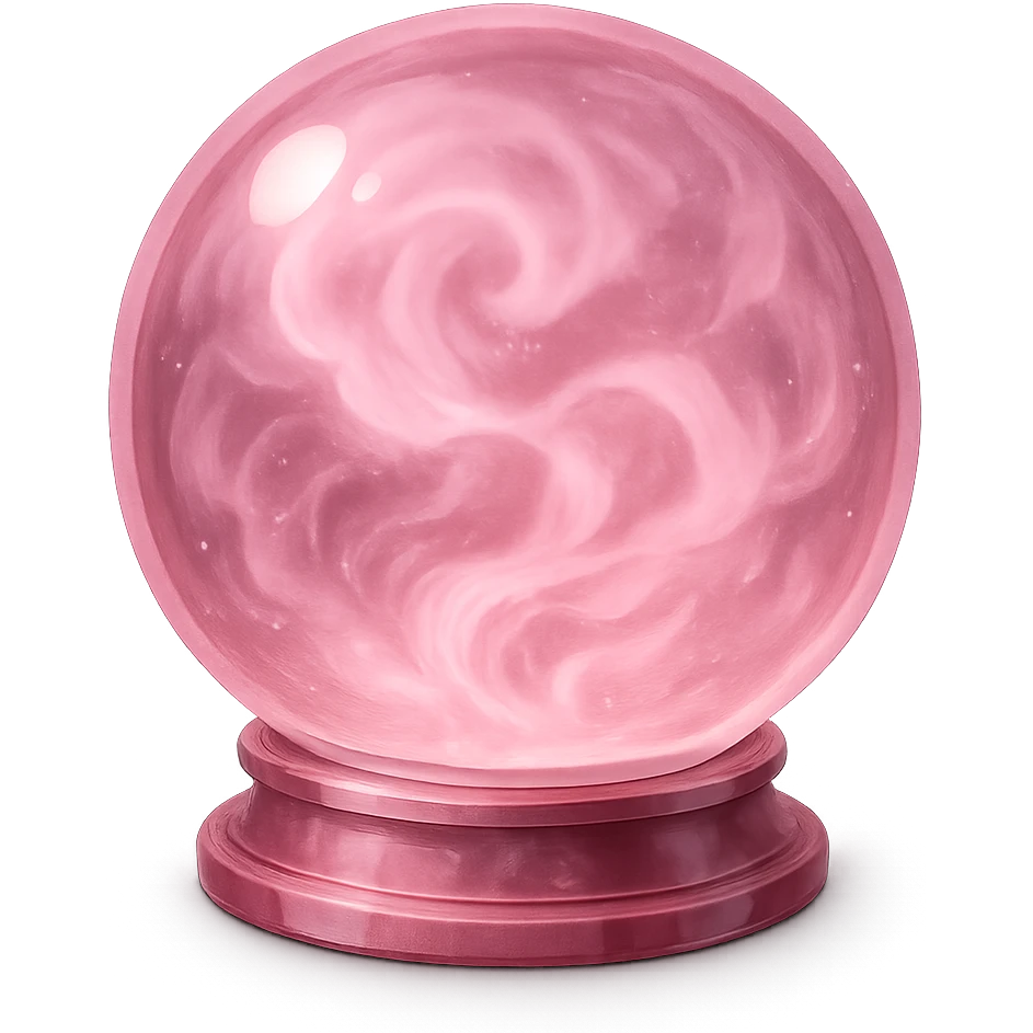 pink crystal ball with swirling mist emoji