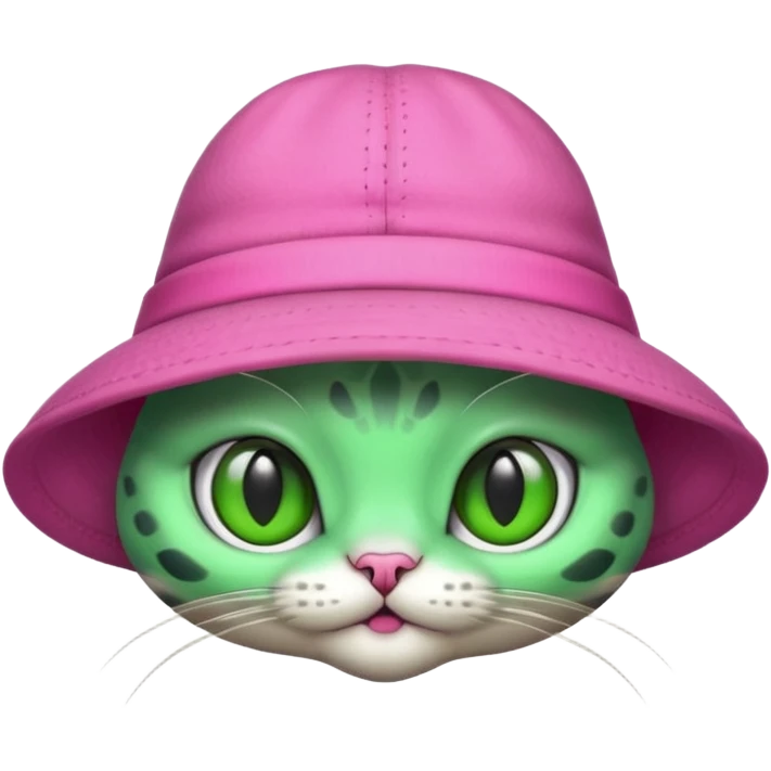 alien cat with pink hat emoji