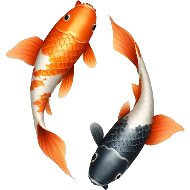 Two koi fish forming a yin-yang symbol. emoji