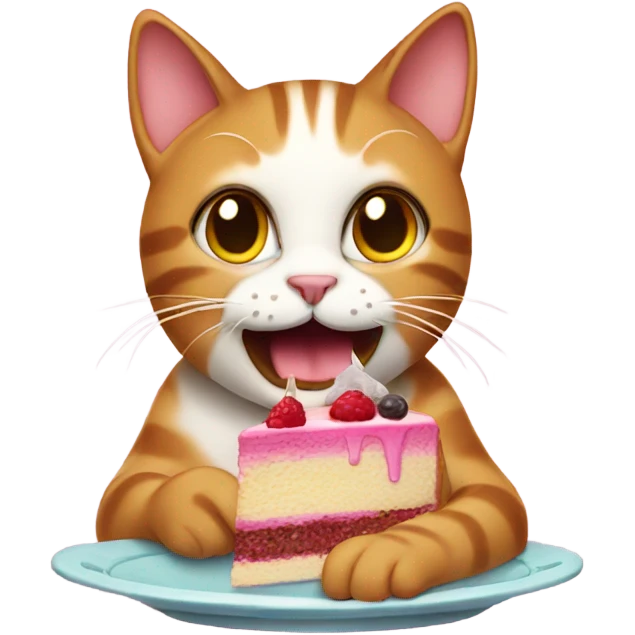 Cat eating cake emoji