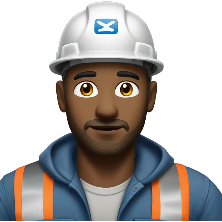 blue collar workers photorealistic serious emoji