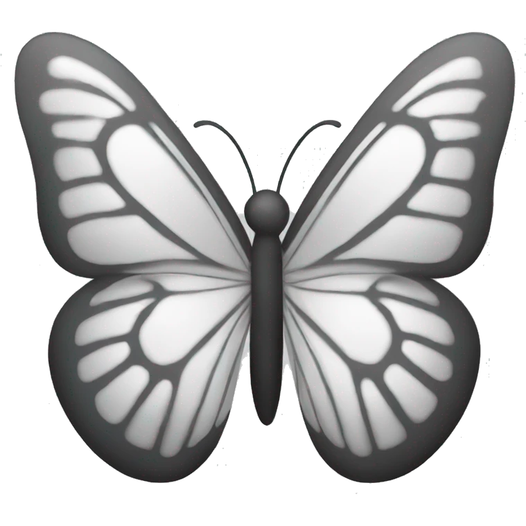 A butterfly emoji that is not colored in but has a white outline emoji