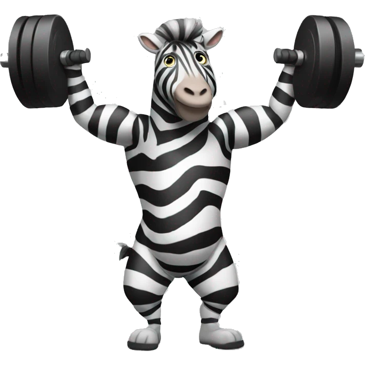 zebra lifting weights  emoji