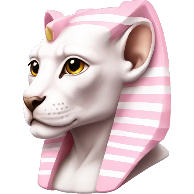 Pink and white sphinx emoji