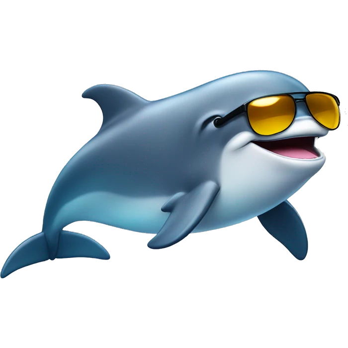 Smug Laughing Dolphin with Sunglasses emoji