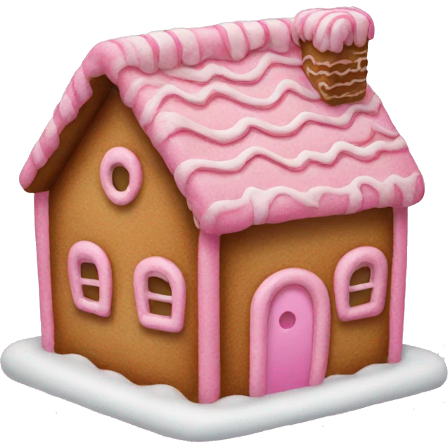 A pink gingerbread house emoji