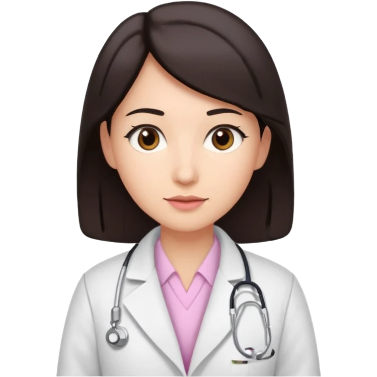 gastroenterologist with dark hair and brown eyes, light pink theme, variation 3 emoji