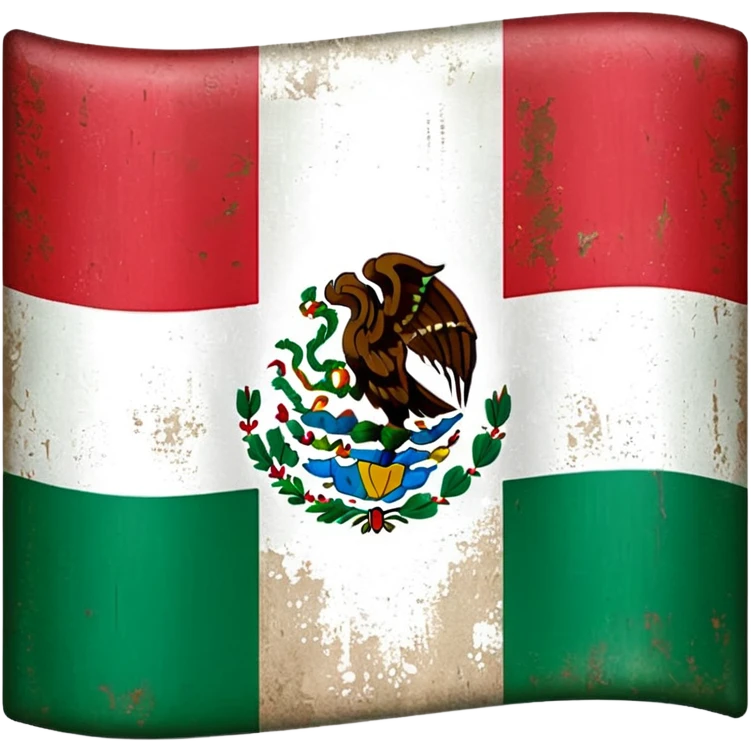 Make the Mexican flag but old looking and aesthetic emoji