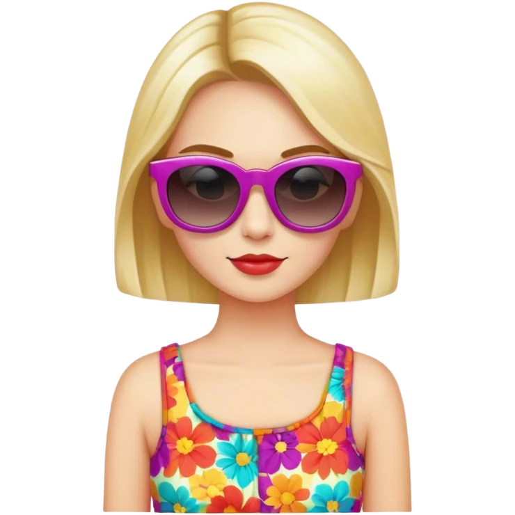 Biene trägt Sonnenbrille und buntes Kleid  emoji