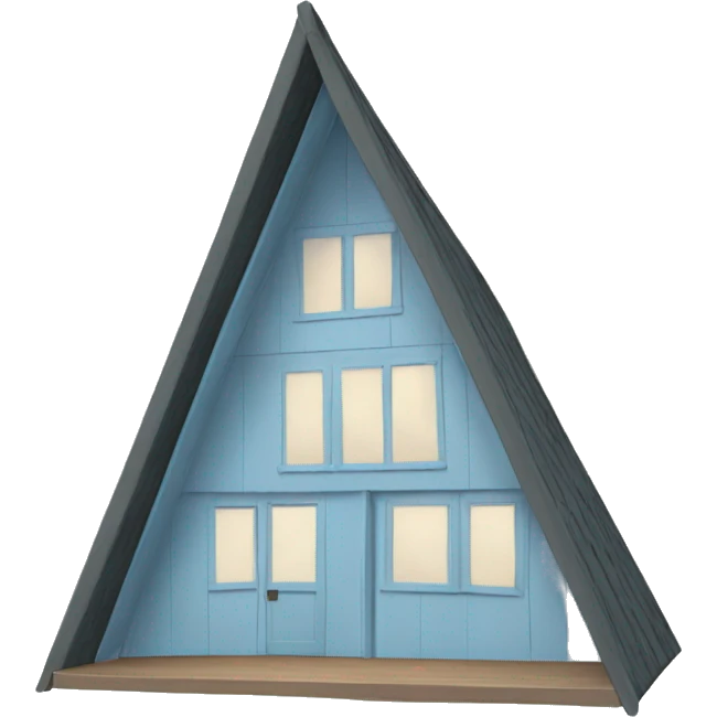 Light blue a-frame cabin emoji
