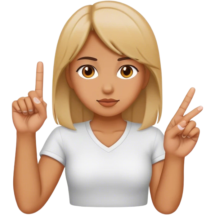 girl sticking up middle finger emoji