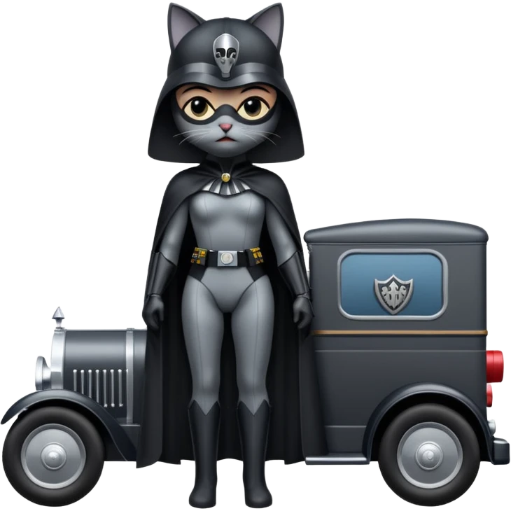 Ornate but stealth 1918 Darth Vader Cat Woman Rolls Royce Grumman mail truck emoji