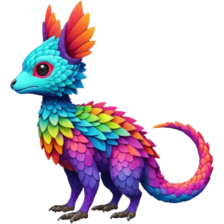 modern colorful Fakémon-Trico-creature (full body) emoji