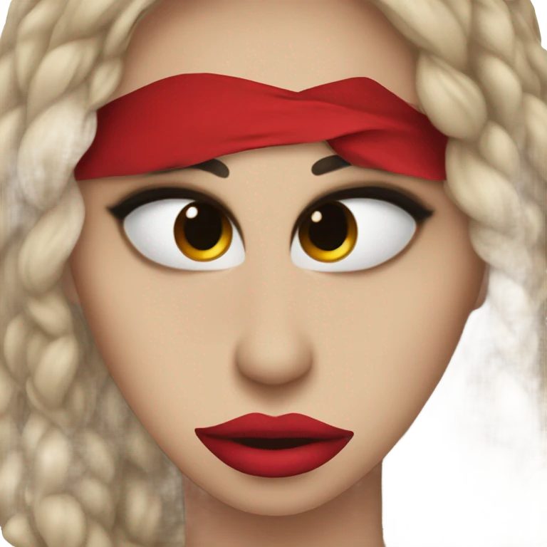 Flirty eyes with red lips emoji
