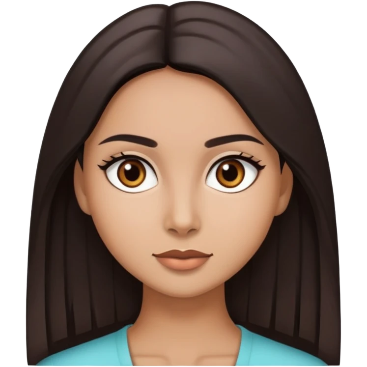 Morena, cabello liso, ojos marrones oscuros  emoji