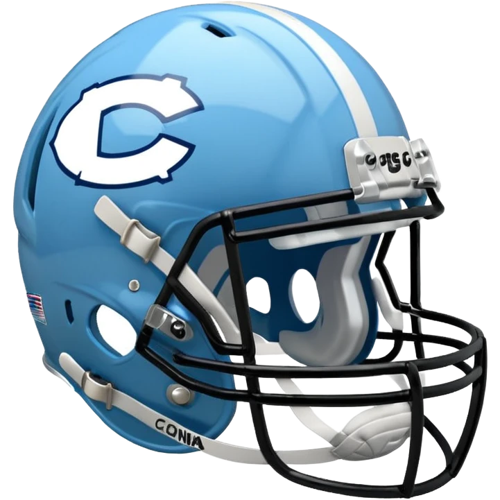 College football player helmet in  Carolina Blue color  emoji